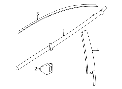 2024 BMW 530i WINDOW FRAME TRIM LEFT REAR Diagram for 51355A058F3