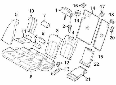 2025 BMW 430i Gran Coupe Cover Backrest Leather Left Diagram for 52205A78BE7