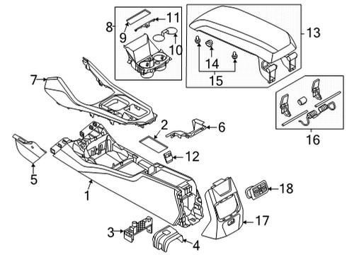 2021 BMW 228i xDrive Gran Coupe COVER, CENTR CONSOLE, PIANO Diagram for 51165A563E2