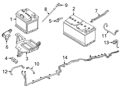 2022 BMW X5 M BATTERY CABLE PLUS 2ND BATTE Diagram for 61129438001