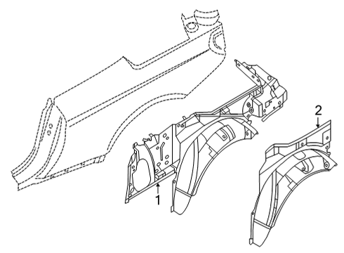 2024 BMW M4 Left Interior Side Frame Diagram for 41008083485