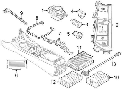 2025 BMW i7 Gear Selector Switch Diagram for 61315B3CAE9
