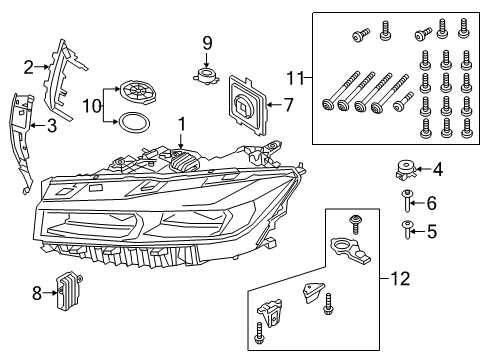 2022 BMW 740i xDrive HEADLIGHT, LED, AHL, LEFT Diagram for 63119450233