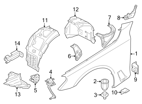 2024 BMW 760i xDrive COVER, WHEELHOUSING, FR. SEC Diagram for 51759498276
