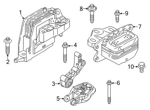 2024 BMW X2 Engine & Trans Mounting Diagram 2