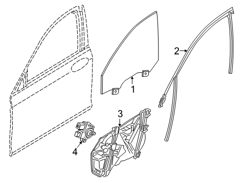 2021 BMW 750i xDrive DRIVE FOR WINDOW LIFTER, FRO Diagram for 61355A53096