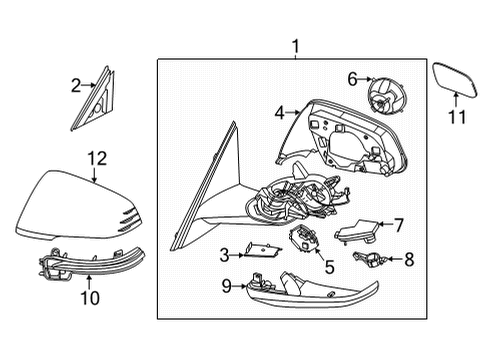 2022 BMW 228i Gran Coupe MIRROR GLASS, PLANE, LEFT Diagram for 51165A206F3
