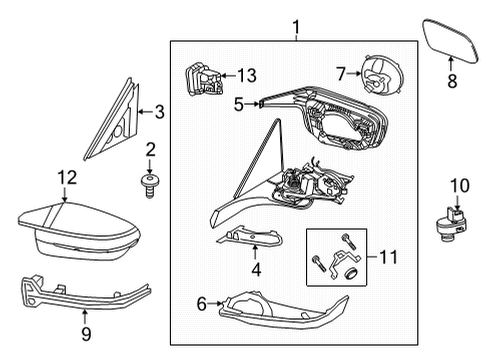 2021 BMW M4 EXTERIOR MIRROR, HEATED, MEM Diagram for 51165B4C371