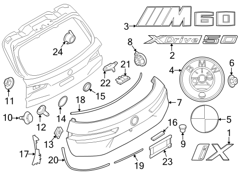 2022 BMW iX Emblem Diagram for 51149492156