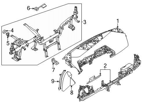 2025 BMW X3 Cluster & Switches, Instrument Panel & Components Diagram 2