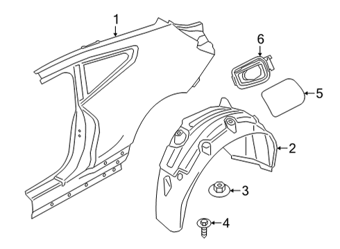 2021 BMW M4 COVER, WHEEL HOUSING, REAR R Diagram for 51718086110