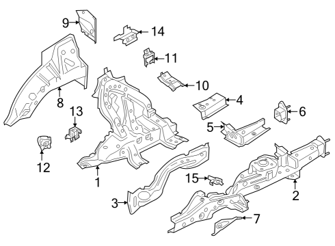 2021 BMW X5 REAR RIGHT WHEELHOUSE, INNER Diagram for 41007947372