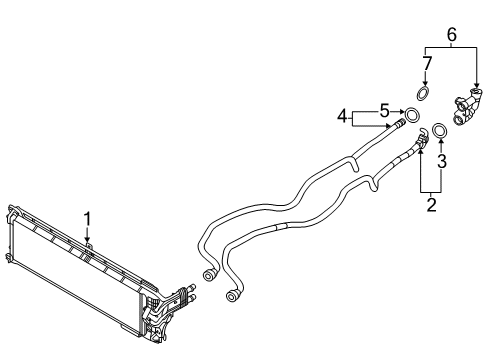 2023 BMW X3 M Transmission Oil Cooler Line Diagram for 17228837517