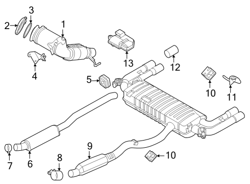 2024 BMW X1 HOLDER, REAR MUFFLER Diagram for 18305A0D906