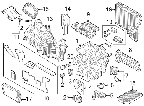 2025 BMW i7 Heater/Air Conditioning Distribution Housing Diagram for 64115A5D0E4