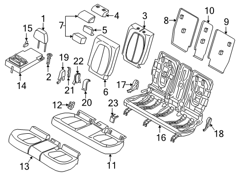 2023 BMW X2 FOAM PART FOR BACKREST CENTE Diagram for 52207487511