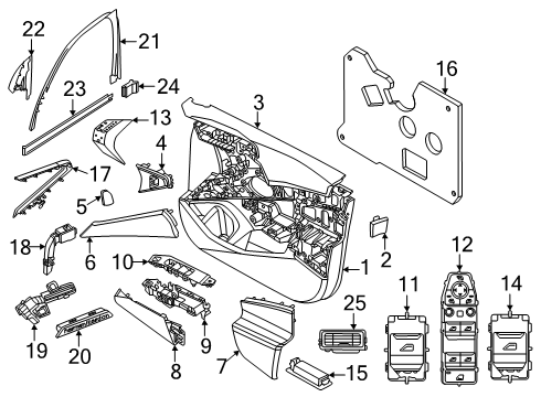 2025 BMW X3 Switch Module Operating Unit Diagram for 61315A4B416