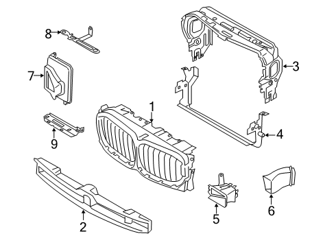 2021 BMW X5 Upper Air Flaps Diagram for 51745A29C43