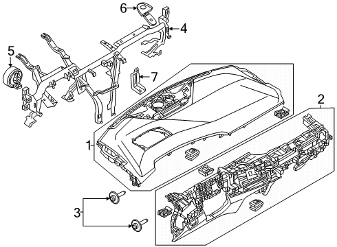 2025 BMW X2 INSTRUMENT PANEL LOWER SECTI Diagram for 51459642440