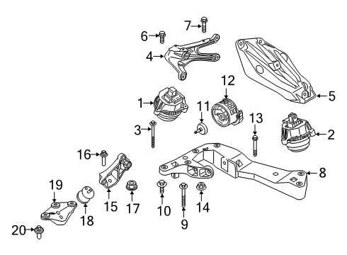 2021 BMW 745e xDrive ENGINE MOUNT, LEFT Diagram for 22116860475