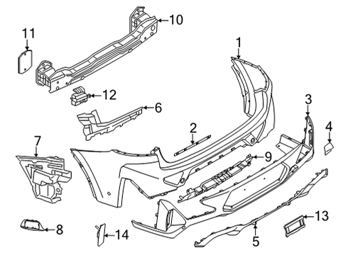 2023 BMW X4 ADAPTER FOR SUPPORT REAR Diagram for 51128081860