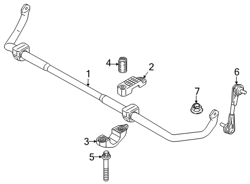2025 BMW i5 Stabilizer Bar & Components - Front Diagram 2