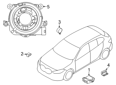 2025 BMW 228 xDrive Gran Coupe Air Bag Components Diagram 2