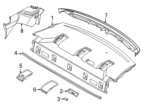 2025 BMW 228 xDrive Gran Coupe Interior Trim - Rear Body Diagram 3