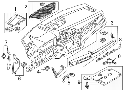 2025 BMW X2 TRIM INSTRUMENT PANEL OUTER Diagram for 51459639632