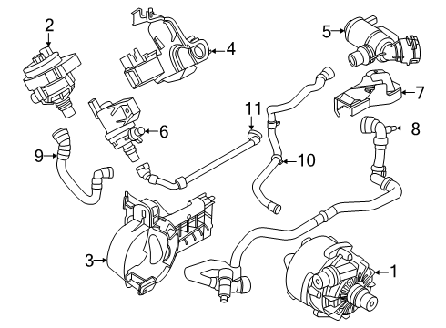 2024 BMW 530i xDrive AUXILIARY WATER PUMP Diagram for 11519455023