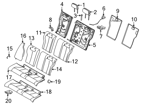 2021 BMW 230i xDrive Backrest Left Frame Diagram for 52207274535