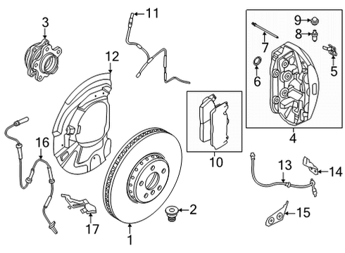 2024 BMW X6 M Caliper Housing Left Diagram for 34109504109