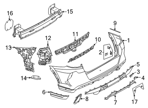 2021 BMW X6 UNDERRIDE PROTECTION REAR PR Diagram for 51128081620