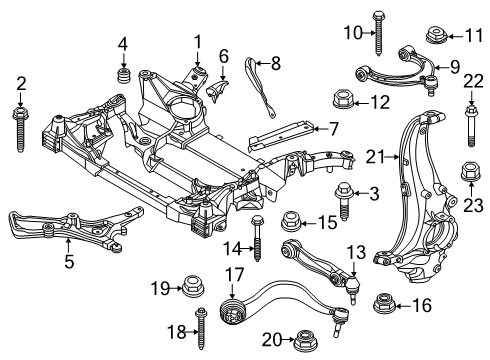 2024 BMW 530i xDrive CONTROL ARM BOTTOM W/ RUBBER Diagram for 31108837712