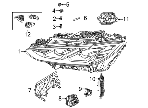 2025 BMW 430i xDrive HEADLIGHT, LED TECHNOLOGY, L Diagram for 63115B35F61