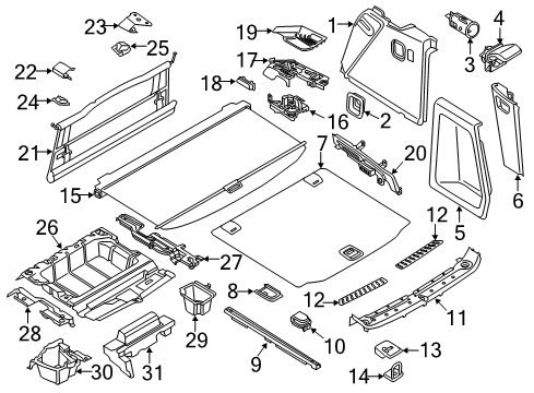 Hinge Bracket Floor Carpet Diagram for 51477415486