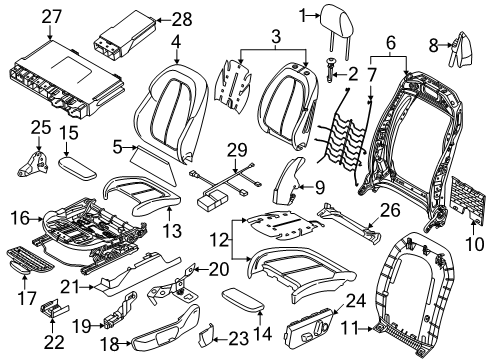 2025 BMW 228 xDrive Gran Coupe Driver Seat Components Diagram 2