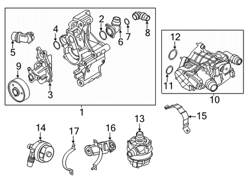 2021 BMW X3 M AUXILIARY WATER PUMP Diagram for 11515A30246