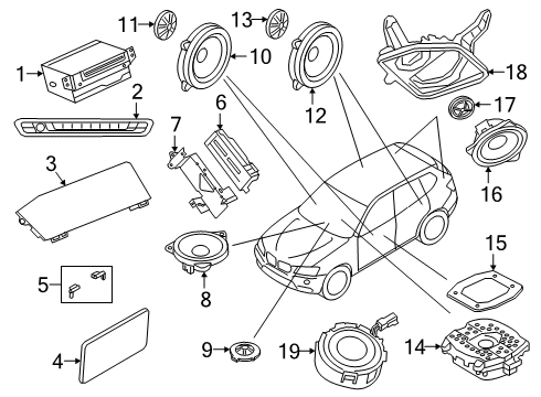 2023 BMW X5 SPEAKER MOUNT, D-PILLAR, LEF Diagram for 65132622507