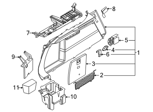 2025 BMW X6 Left Trunk Trim Diagram for 51475A40FC7