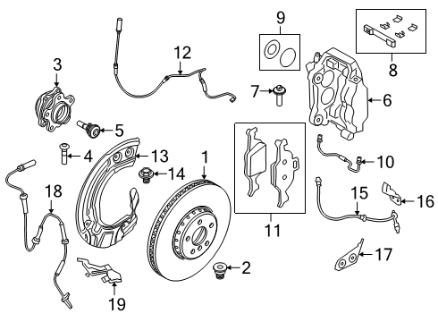 2021 BMW X5 M WHEEL HUB WITH BEARING Diagram for 31206890070