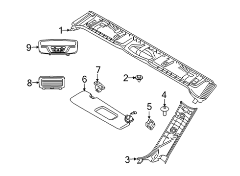 2024 BMW 430i Right Column A Cover Diagram for 51437490352