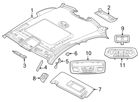 2023 BMW 230i xDrive HEADLINING, LIFT-UP & SLIDE Diagram for 51445A95610