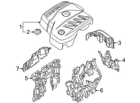 2025 BMW 430i Gran Coupe ENGINE COVER Diagram for 11147935415