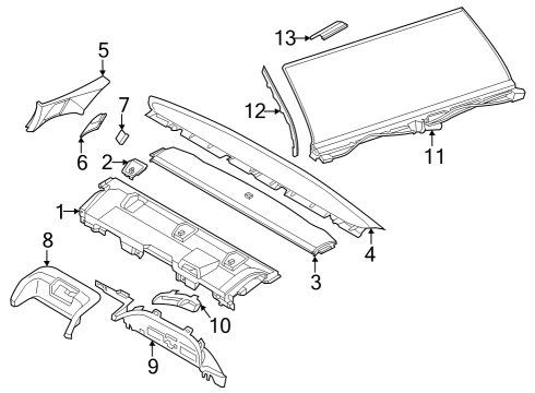 2023 BMW i7 Belt slot cover panel Diagram for 51465A129F4
