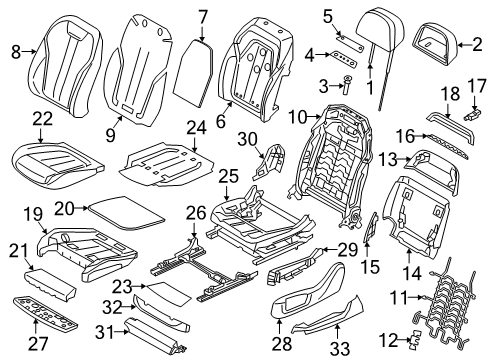 2021 BMW 530i COVER, COMFORT BACKREST, PER Diagram for 52107412718