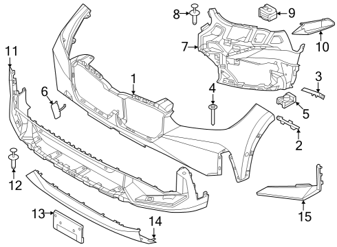 2023 BMW X1 TRIM BUMPER FRONT LOWER Diagram for 51115A0DB81