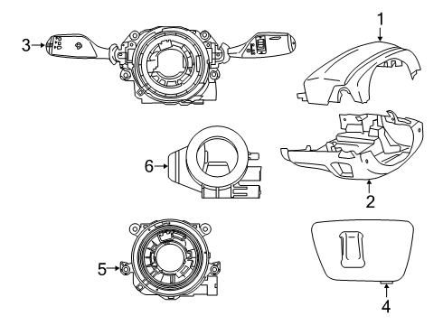 2024 BMW 840i xDrive Switch Unit Steering Column Diagram for 61315A1D1F3