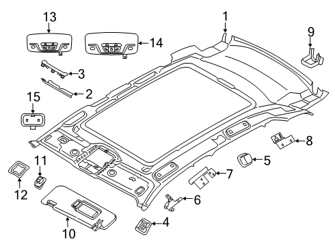 2021 BMW X4 M Microphone Cover Diagram for 51447427935
