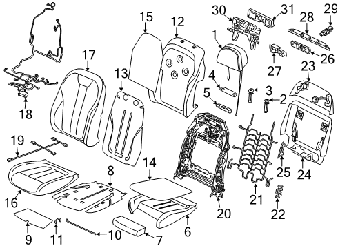 2022 BMW X7 Wiring Set Seat Left Diagram for 61128736207